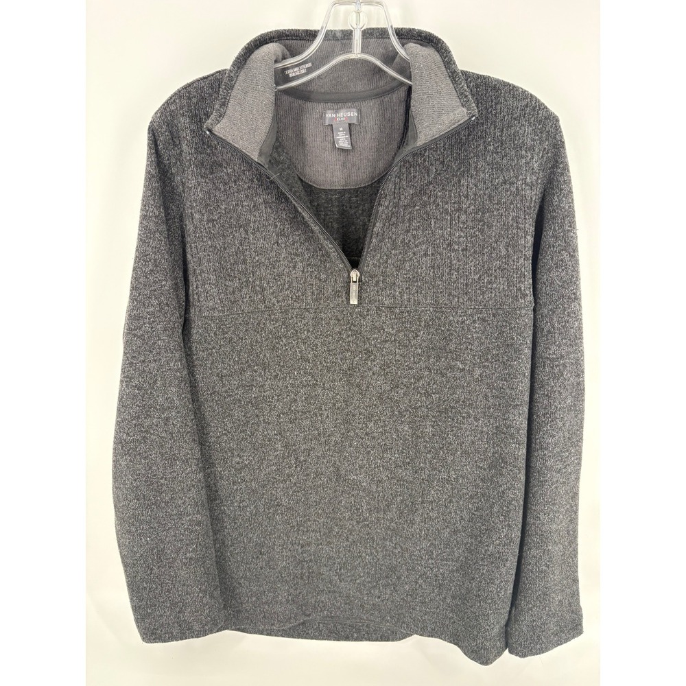Van Heusen Flex Gray 1/4 Zip Pullover Sweater Men's Medium Casual